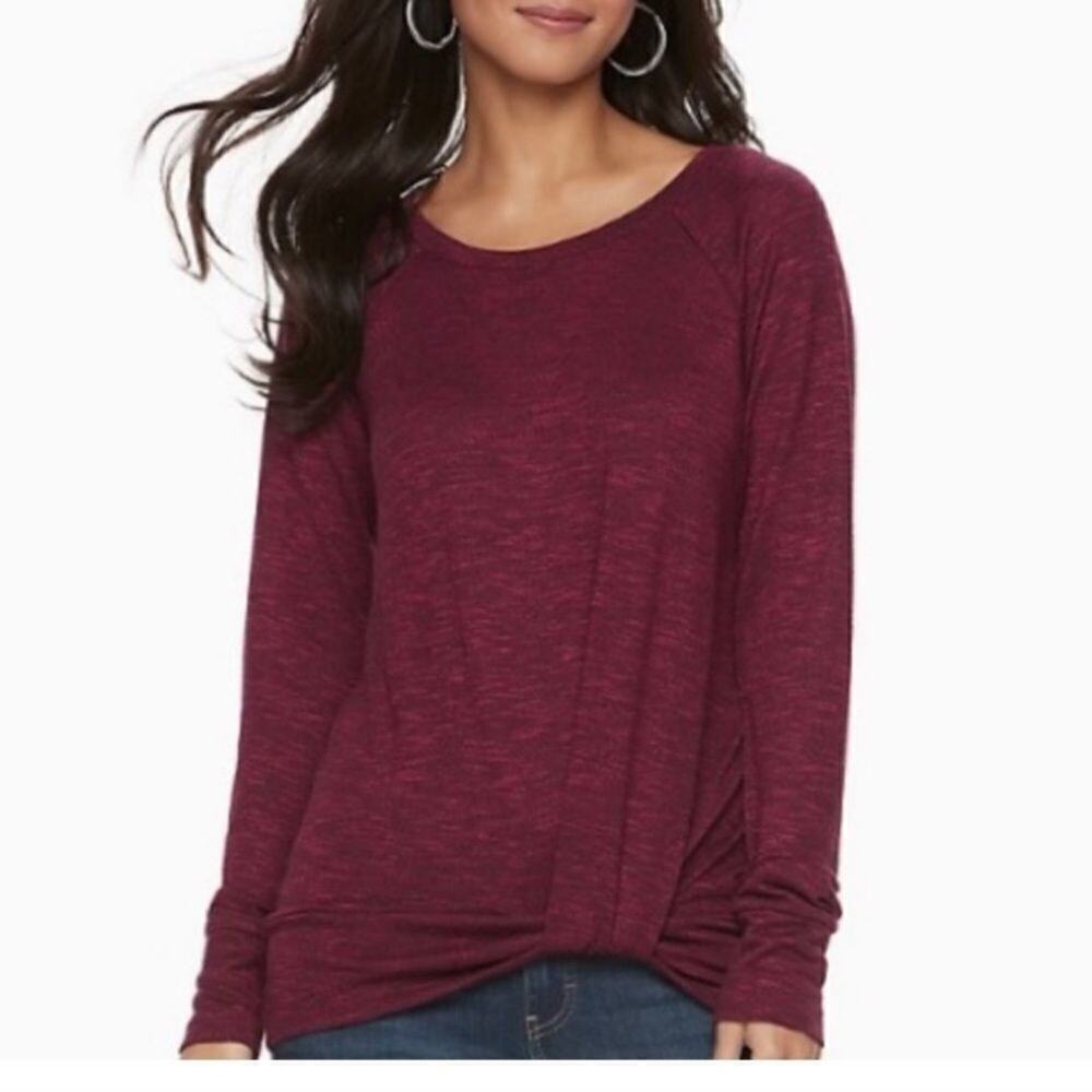 Juicy Couture Twist Hem Long Sleeve Tee Shirt Size Small